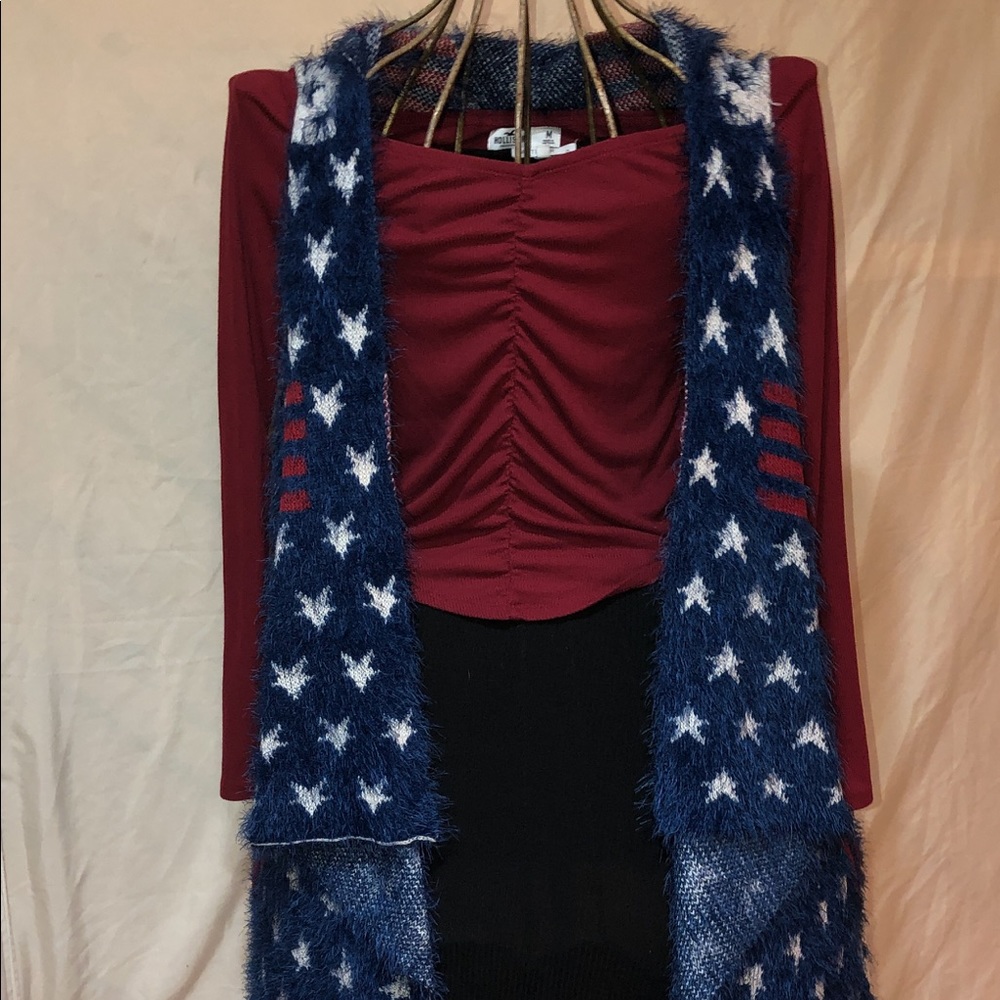 RQ Eyelash Americana USA Vest in blue